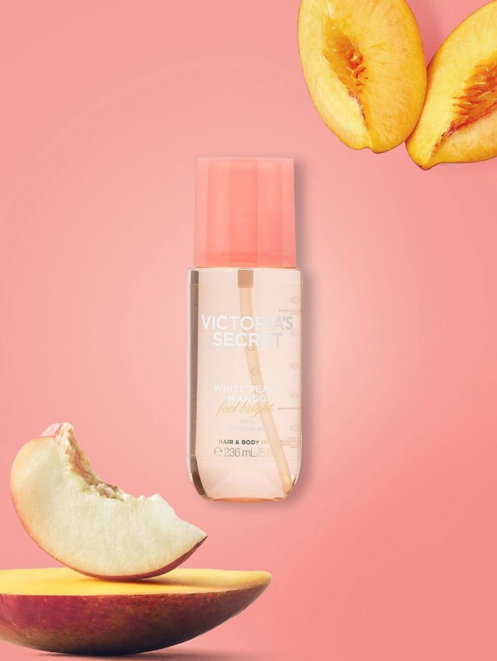 Victoria's Secret White Peach & Mango Hair & Body Mist 8oz NEW